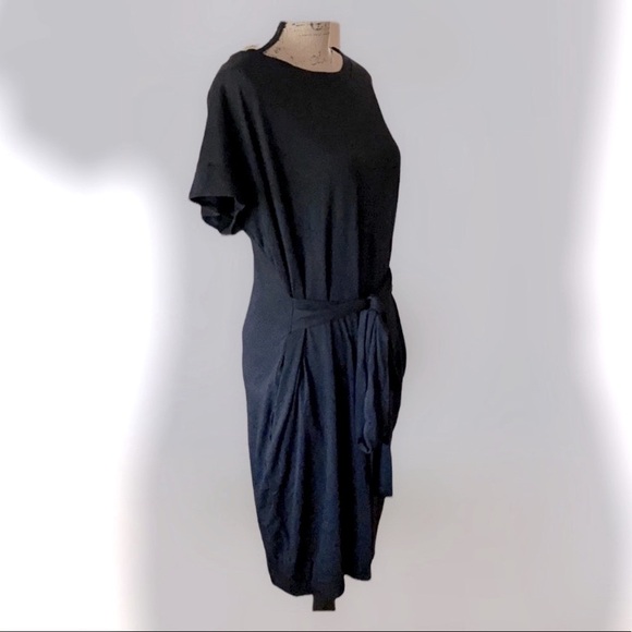 MEROKEETY Tie Front Black Dress Short Sleeve Large Casual Dark Lolita NWT Go… - Picture 7 of 7